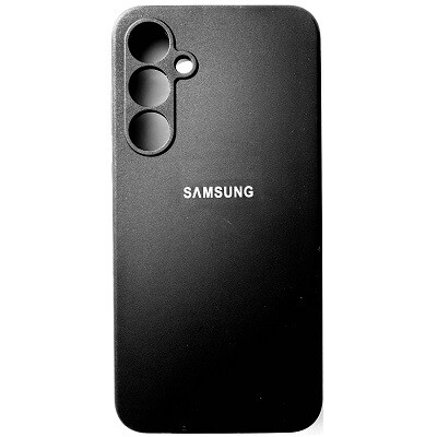 Силиконовый чехол с микрофиброй Silicone Case черный для Samsung Galaxy A25(1)