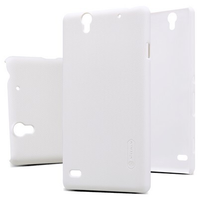 Пластиковый чехол с пленкой Nillkin Super Frosted Shield White для Sony Xperia C4(3)