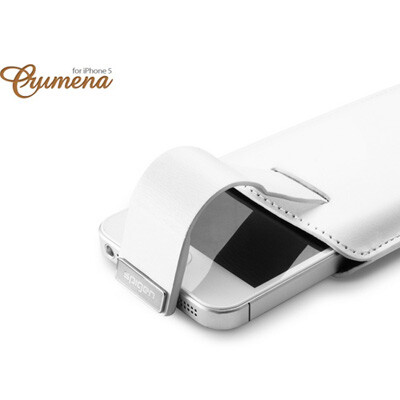 Кожаный чехол футляр SGP Crumena White для Apple iPhone 5/5s/SE(3)