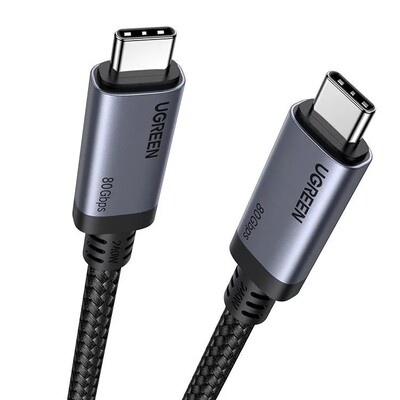 Кабель Ugreen L706-65383 USB C - USB C, 4.0 Gen4, 80Gbps, 16K@60Hz, 5A, 240W, 1m(4)