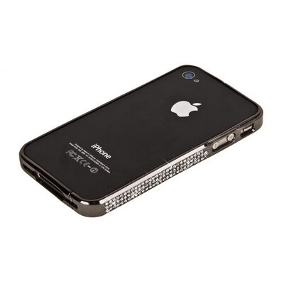 Металлический бампер со стразами Noeson Black для Apple iPhone 4/4S(4)