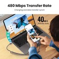 Кабель спиральный Ugreen US554-90790 USB-A to USB-C Coiled Cable 6A, 1.5m(#4)