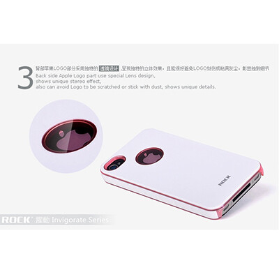 Пластиковый чехол ROCK Invigorate Series White/Pink для Apple iPhone 4/4S(2)