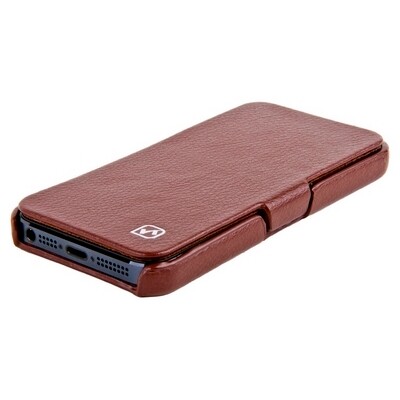 Кожаный чехол HOCO Duke folder Leather Case Brown для Apple iPhone 5/5s/SE(4)
