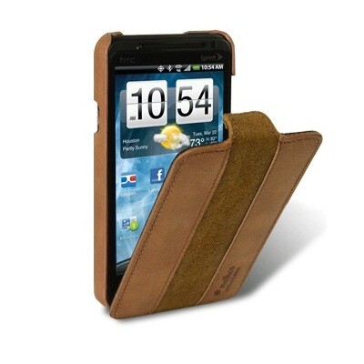 Кожаный чехол книга Melkco Leather Case Vintage/Suede Brown для HTC EVO 3D(1)