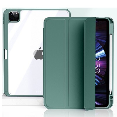 Защитный чехол Acrylic TPU Case с креплением для стилуса зеленый для Apple iPad Pro 12.9 (2022) Wi-Fi(1)