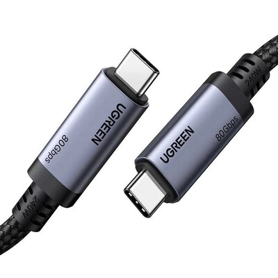 Кабель Ugreen L706-65383 USB C - USB C, 4.0 Gen4, 80Gbps, 16K@60Hz, 5A, 240W, 1m(2)