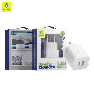 Сетевое зарядное устройство Blueo 35W Gallium Nitride Charger Series (1xType-C, 1xUSB-A) белое(3)