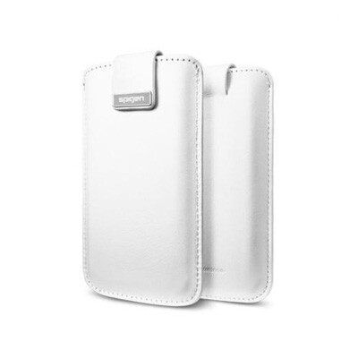 Кожаный чехол футляр SGP Crumena White для Apple iPhone 5/5s/SE(1)