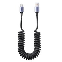 Кабель спиральный Ugreen US554-90790 USB-A to USB-C Coiled Cable 6A, 1.5m
