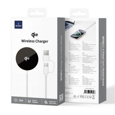 Магнитное беспроводное зарядное устройство WiWU Qi2.0 Wireless Charger 15W Wi-W029 белое(7)