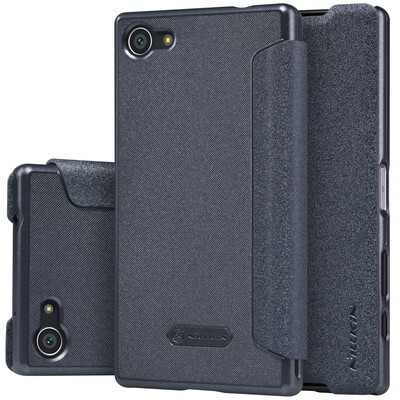 Полиуретановый чехол Nillkin Sparkle Leather Case Black для Sony Xperia Z5 Compact(3)