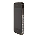 Металлический бампер со стразами Noeson Black для Apple iPhone 4/4S(#2)