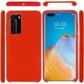 Силиконовый чехол Silicone Case красный для Huawei P40(#2)