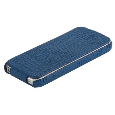 Кожаный чехол книга Borofone Crocodile flip Blue для Apple iPhone 5/5s/SE(3)