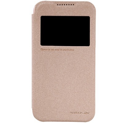 Полиуретановый чехол книга Nillkin Sparkle Case Gold для HTC Desire 320(1)