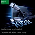 Кабель спиральный Ugreen L507-35457USB-C to USB-C Coiled Cable 100W, 5A, 1.2m(#4)