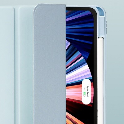 Защитный чехол Acrylic TPU Case с креплением для стилуса голубой для Apple iPad Pro 11 (2018)(6)
