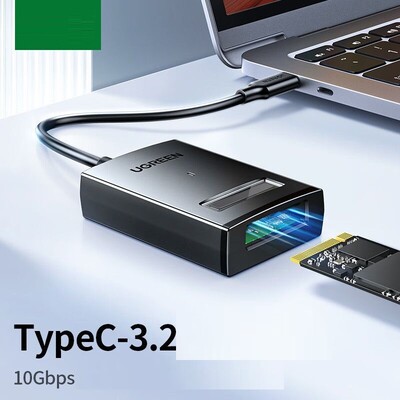 Внешний портативный OTG-адаптер для M.2 NVMe SSD Ugreen CM641-15603 черный(2)