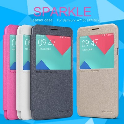 Полиуретановый чехол книга Nillkin Sparkle Leather Case White для Samsung A710F Galaxy A7 (2016)(4)