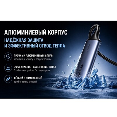 Карта видеозахвата UGREEN UG307-95348 HDMI – USB / Type-C, 4K 60Hz(3)