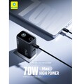 Сетевое зарядное устройство Blueo 70W Smart Display Multi-Port GaN Charger черное(#2)