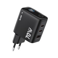 Сетевое зарядное устройство Blueo 70W Smart Display Multi-Port GaN Charger черное