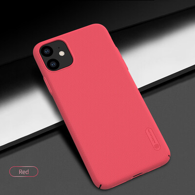 Пластиковый чехол с подставкой Nillkin Super Frosted Shield красный матовый для Apple iPhone 11 Pro(5)