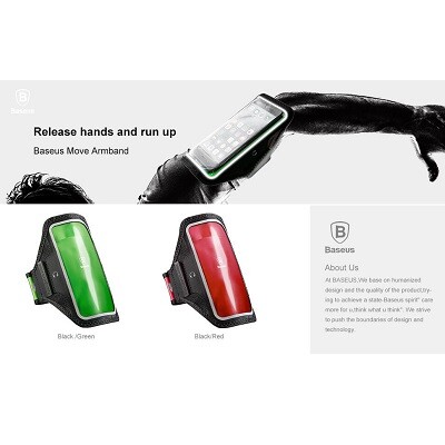 Спортивный чехол Baseus Move Armband черно-зеленый для телефонов до 5 дюймов(4)