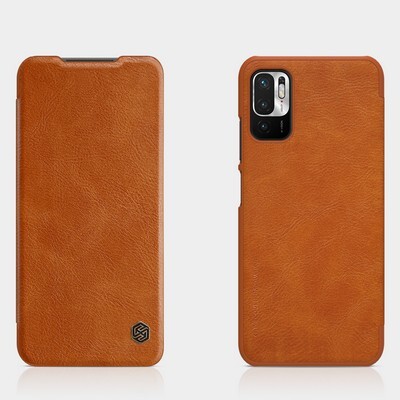 Кожаный чехол Nillkin Qin Leather Case Коричневый для Xiaomi Poco M3 Pro(4)
