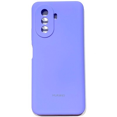 Силиконовый чехол Silicone Case с закрытым низом и защитой камеры лавандовый для Huawei Nova Y70(1)