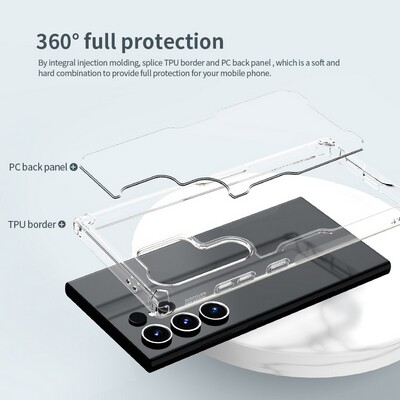 Силиконовый чехол Nillkin Nature TPU Pro Case Прозрачный для Samsung Galaxy S24 Ultra(4)
