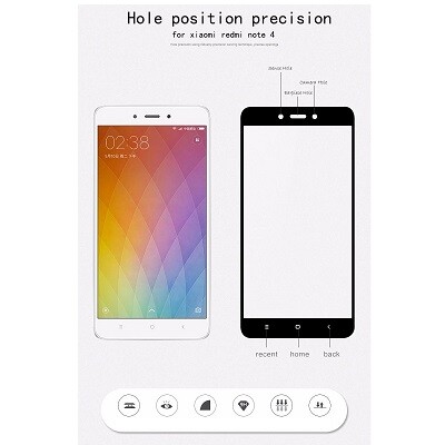 Защитное стекло Aiwo Full Screen Cover 0.33 mm Black для Xiaomi Redmi Note 4X(3)