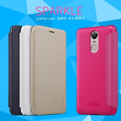 Полиуретановый чехол книга Nillkin Sparkle Leather Case Black для Huawei Enjoy 6(4)