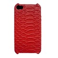 Кожаный чехол книга Melkco Snake Print Pattern - Red для Apple iPhone 4/4S(#2)