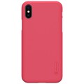 Пластиковый чехол с пленкой Nillkin Super Frosted Shield Red для Apple iPhone Xs(#1)