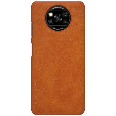 Кожаный чехол Nillkin Qin Leather Case Коричневый для Xiaomi Poco X3/ Poco X3 Pro(2)
