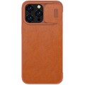 Кожаный чехол Nillkin Qin Pro Leather Case Коричневый для Apple iPhone 14 Pro(#2)