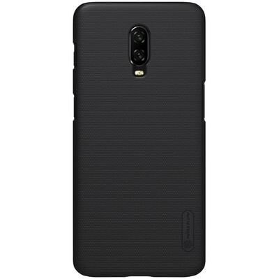 Пластиковый чехол с подставкой Nillkin Super Frosted Shield Черный для OnePlus 6T(1)