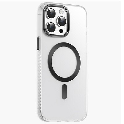 Чехол-бампер с магнитной пластиной Dazzle Pro Matte MagSafe Case прозрачно-черный для Apple iPhone 15(1)