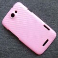 Пластиковый чехол накладка Carbon Fiber Pink для HTC One X(#1)