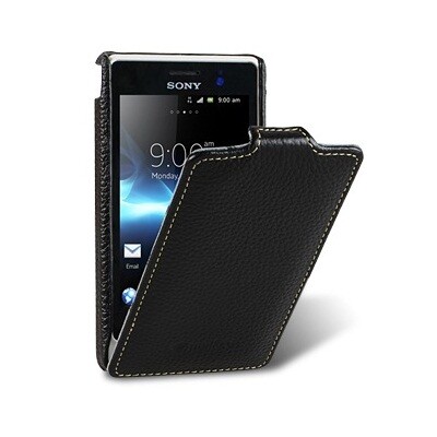 Кожаный чехол книга Melkco Leather Case Black LC для Sony Xperia Go ST27i(1)