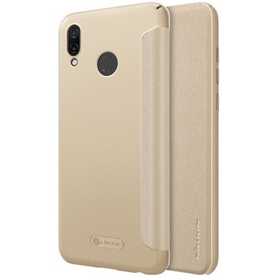 Полиуретановый чехол книга Nillkin Sparkle Leather Case Золотой для Huawei Honor Play(4)