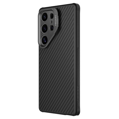 Чехол накладка с пластиной Magsafe и защитой камеры Nillkin CarboProp (LensWing) Magnetic Case черный для Samsung Galaxy S25 Ultra(4)