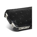 Кожаный чехол книга Melkco Leather Case(Ostrich Pattern Black) для Apple iPhone 4/4S(#4)