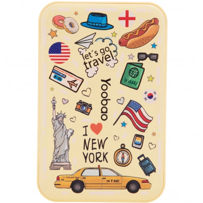 Портативное зарядное устройство Yoobao M5, 10000 mAh, цвет желтый с принтом(2)