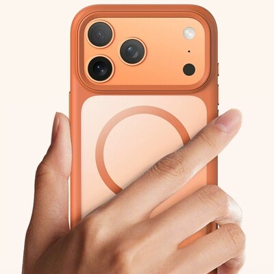 Защитный чехол TPU+PC Iron Matte Case with Magsafe оранжевый для Apple iPhone 17 Pro(4)