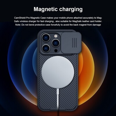 Чехол-накладка с пластиной Magsafe Nillkin CamShield Pro Magnetic Темно-фиолетовый для Apple iPhone 14 Pro Max(4)