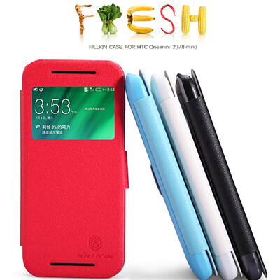 Полиуретановый чехол Nillkin Fresh Series Blue для HTC One M8 mini(2)