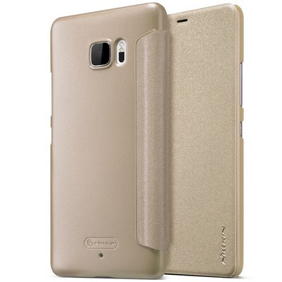 Полиуретановый чехол книга Nillkin Sparkle Leather Case Gold для HTC U Ultra(3)